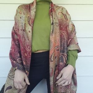 Scaf Wrap Accessory Boho Hippie Gypsy Paisley Print Tassels Super Soft